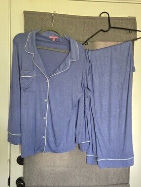 HB by HALE BOB Luxuriously Soft Bamboo & Spandex PJs Large Blue